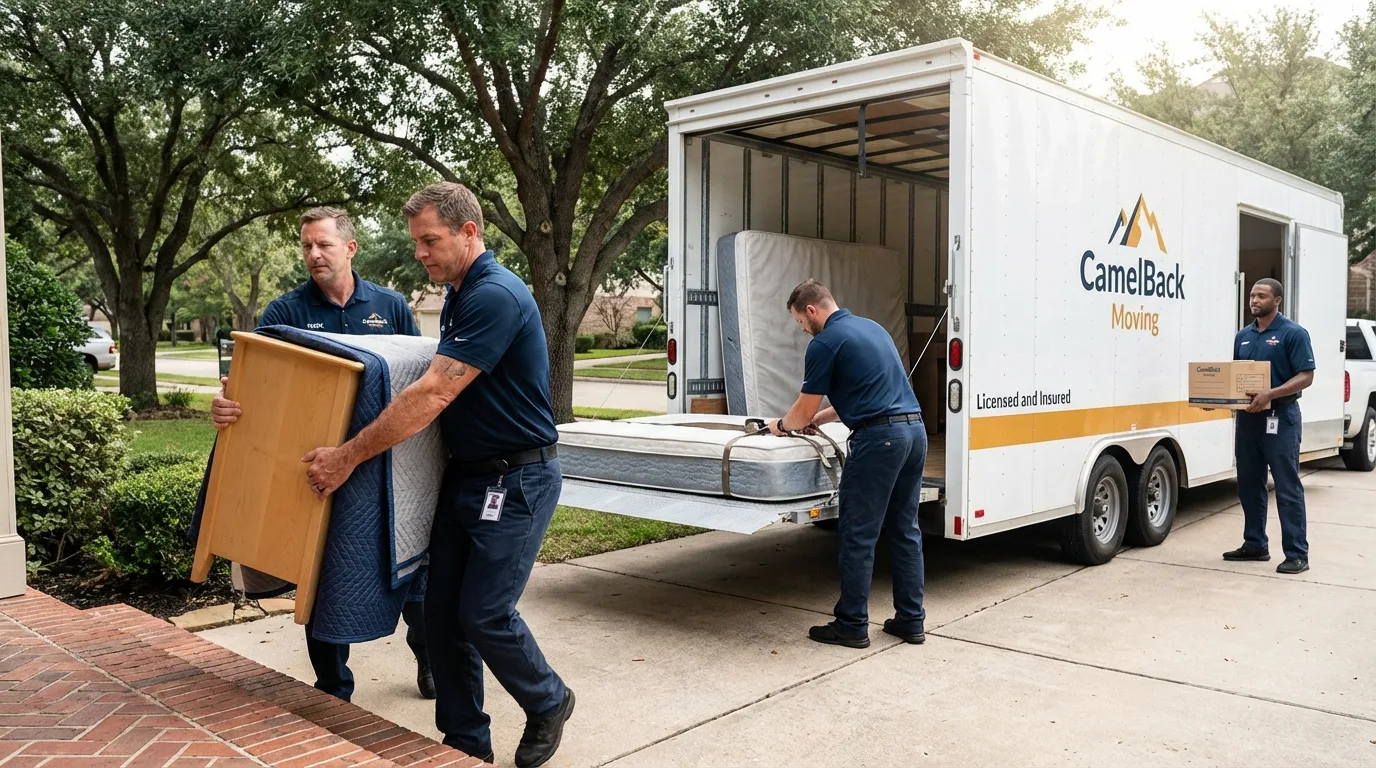 Crew loading residential truck for cross-state move from Van Lear, KY